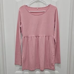 Maternity Long Sleeve Babydoll Style Top